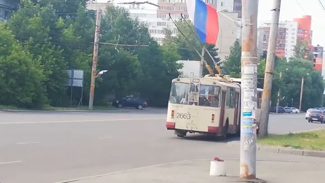 поездка на троллейбусе зиу-683в [в00], борт 2663, маршрут 14