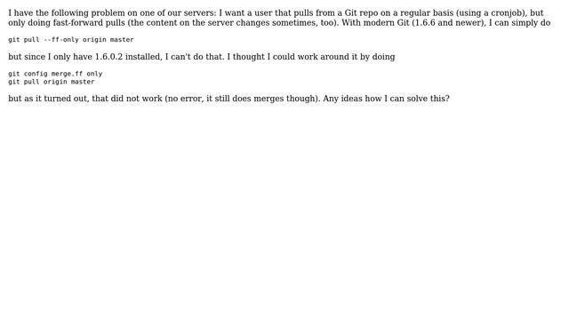 Emulate ff-only behaviour on Git 1.6.0.2 смотреть онлайн