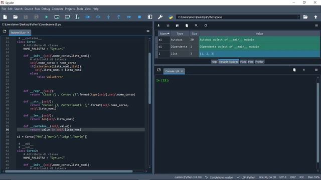 Python Corso ITA - lezione 18 - Metodi speciali delle classi: str,repr, len, contains, add, sub, mu смотреть онлайн