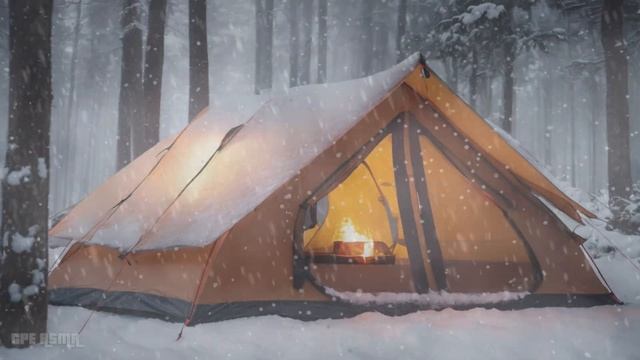 Camping Tent In A Winter Snowstorm ❄  Blizzard Storm & Strong Howling Wind | Winter Ambience