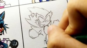 Drawing SONIC.EXE 2.0 FULL WEEK | Friday Night Funkin (FNF MOD)