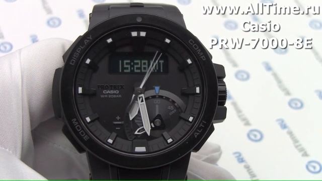 Обзор японских наручных часов Casio Pro Trek PRW-7000-8E с хронографом смотреть онлайн