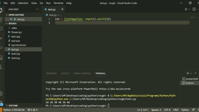 How to create a list from space seperated integers | Python tricks | Competitive Programming смотреть онлайн