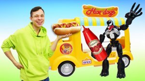 Игры машинки - Магазин на колёсах для Венома! - Прикольные видео для детей. Супергерои у Фёдора