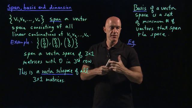 Span, basis and dimension ｜ Lecture 18 ｜ Matrix Algebra for Engineers смотреть онлайн