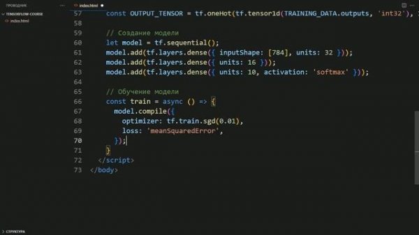 Задачи классификации для ИИ TensorFlow.js, deep learning