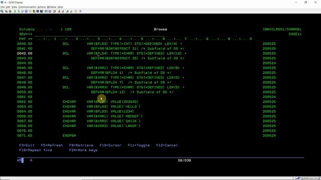 IBM i, AS400 Tutorial, iSeries, System i -Nested Data Structure in CL program_ENGLISH смотреть онлайн