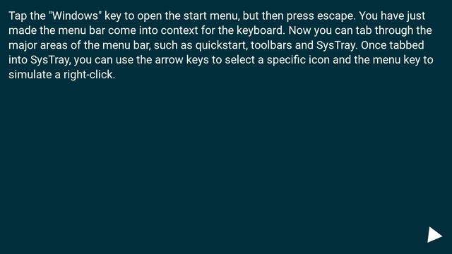 How to access the system tray using the keyboard? смотреть онлайн