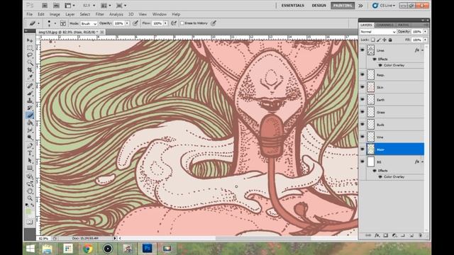 Colouring Line Art in Photoshop Tutorial смотреть онлайн