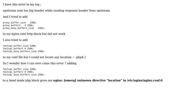 How to fix upstream sent too big header while reading response header from upstream? смотреть онлайн