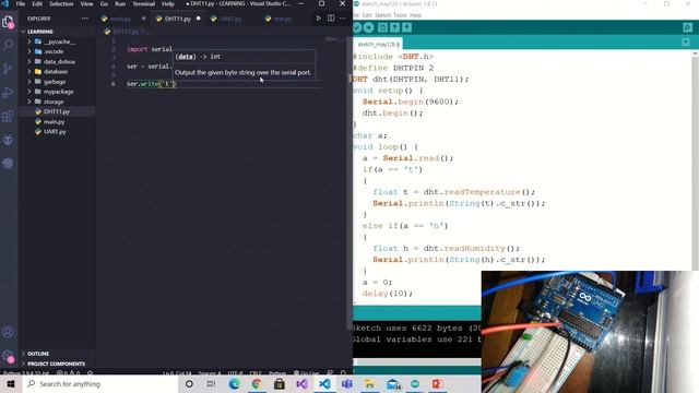 [Python] Giao tiếp Python với Arduino đọc cảm biến nhiệt độ độ ẩm смотреть онлайн