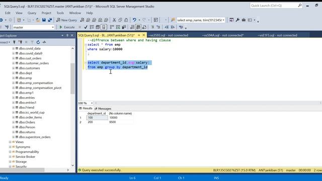 Difference between Where and Having Clause in SQL | SQL Fundamentals смотреть онлайн