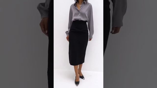 Черная прямая юбка карандаш с высокой талией смотреть онлайн