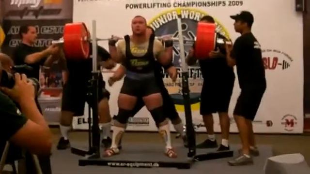 Denis Knyazev World record squat 392.5 kg = 863.5 lb / 110 category/IPF World 2009 смотреть онлайн