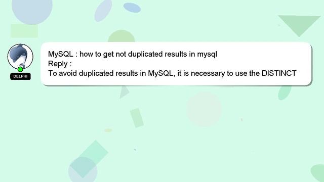 MySQL : how to get not duplicated results in mysql смотреть онлайн