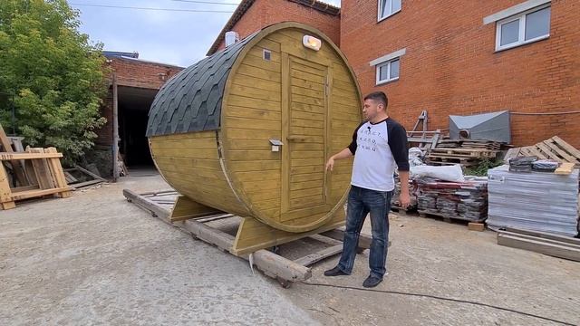 Баня Бочка Уно Wood 2000 Стандарт. Бюджетная банька, но свод парной из кедра!