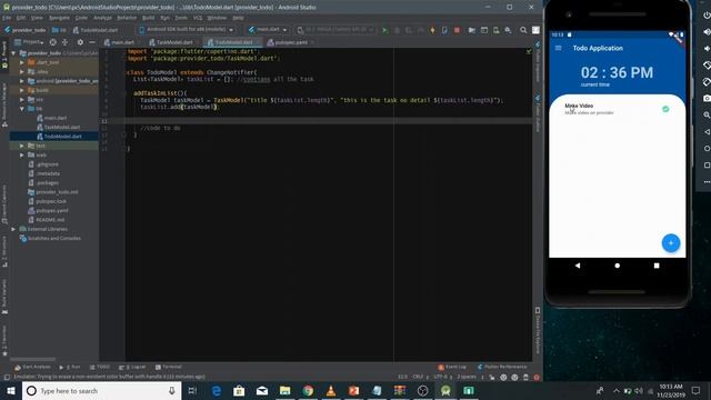 Provider state management in flutter with Todo Application смотреть онлайн