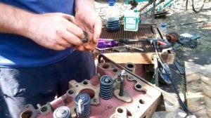 Сборка ГБЦ ( головки блока цилиндров) смд-22. Установка клапанов.