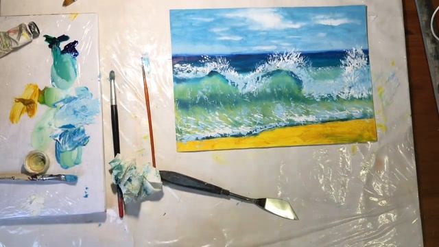 Простой способ нарисовать волну на море (ускоренно) смотреть онлайн