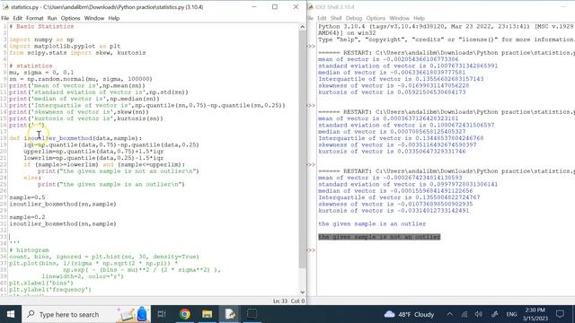 Basic Statistics (statistical measures, outlier analysis) and Histogram Using Python смотреть онлайн