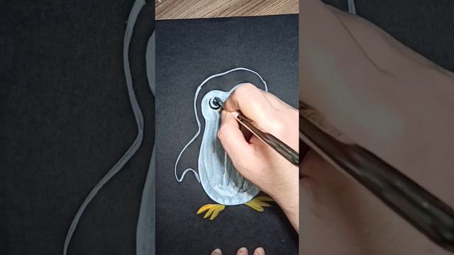 Как просто нарисовать пингвина гуашью. смотреть онлайн