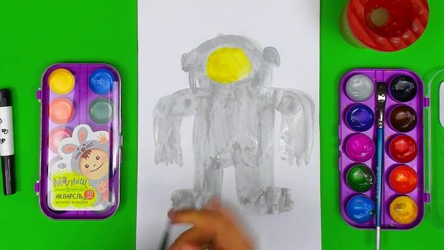 Мой ПАПА - ЙЕТИ - рисуем красками Акварель для детей смотреть онлайн