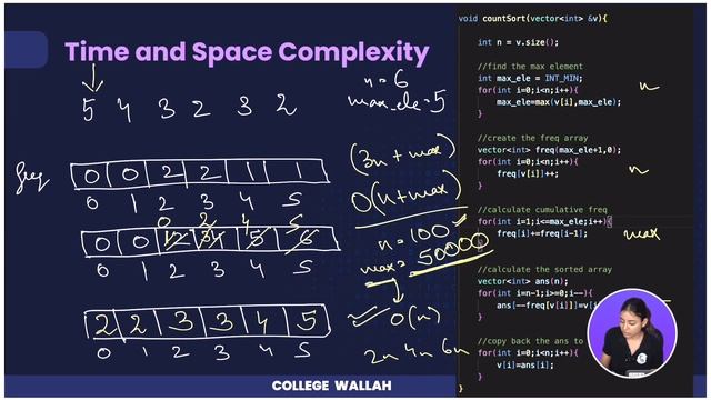Count Sort Algorithm | Radix Sort Algorithm | Lecture-41 | C++ and DSA Foundation course смотреть онлайн