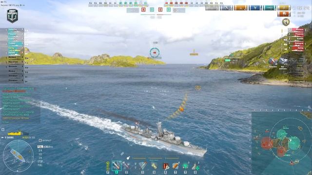 Destroyer Daring: Excellent game on map Two Brothers - World of Warships смотреть онлайн