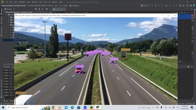 Real-Time Object Tracking using YOLOv8 and DeepSORT | Vehicles Counting (Vehicles Entering& Leaving смотреть онлайн