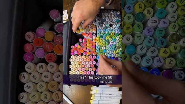Reorganizing 320 Ohuhu Markers in 60 Seconds (It Actually Took Me 90 Minutes) смотреть онлайн