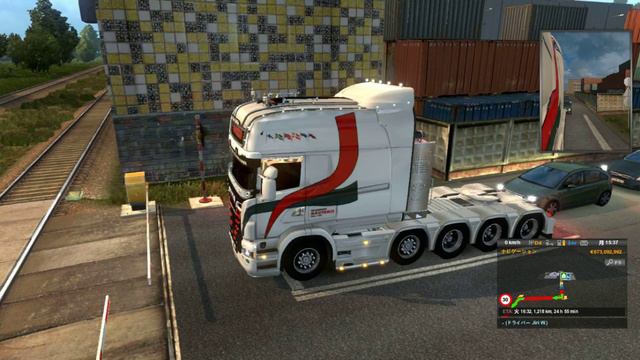 ETS2 Rus map 開かずの踏切railroad crossing bug смотреть онлайн