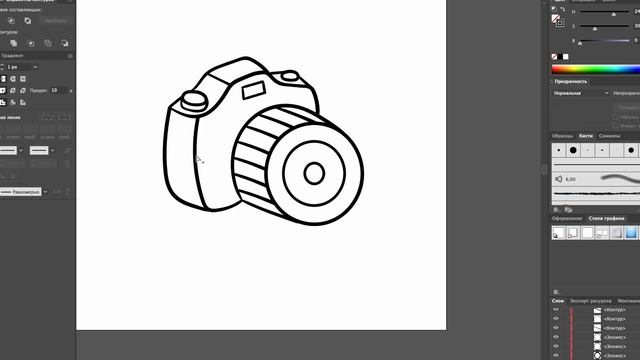 How to draw photo camera doodle icon in adobe illustrator. From sketch to final image. смотреть онлайн