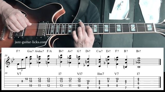 Jazz Blues Guitar Walking Bass And Chords - Mini Lesson With Tabs смотреть онлайн