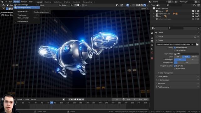 How to Render Your 3d Animation to a Video File (Blender Tutorial) смотреть онлайн