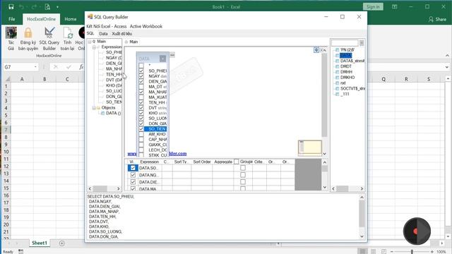 SQL QUERY BUILDER TRONG EXCEL смотреть онлайн