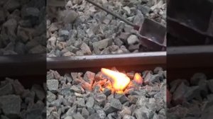 Термит. Сварка железнодорожных рельсов. Welding of railway rails.