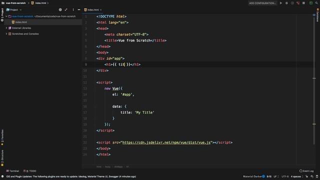 Vue.js Tutorial From Scratch - e01 - Introduction, Installation & Outputting Data смотреть онлайн