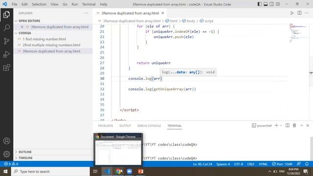 Remove duplicate elements from array | remove duplicates | Javascript interview questions#javascrip смотреть онлайн