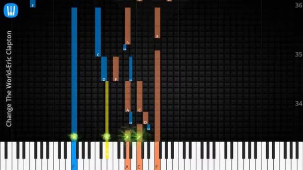 🎹Solo & Chord, Change The World, Eric Clapton, Synthesia Piano