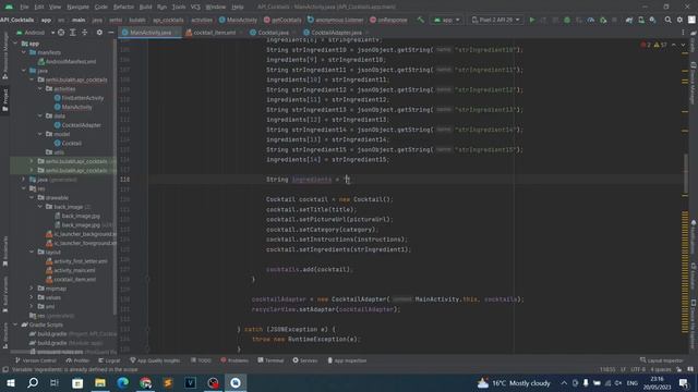 Приложение Коктейли на Java в Android Studio. Урок 21. Добавляем все игредиенты. смотреть онлайн