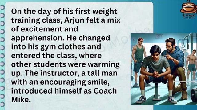 Go to Gym, At the Gym, Weight Training, Improve English Speaking & Listening Skills, ESL Story смотреть онлайн