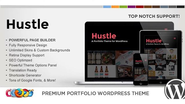 WP Hustle Responsive Portfolio WordPress Theme | Themeforest Website Templates and Themes смотреть онлайн