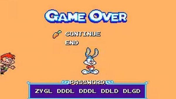 Tiny Toon Adventures Buster's Hidden Treasure: Game Over