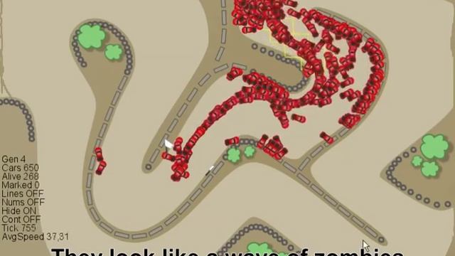 Neural network racing cars around a track смотреть онлайн