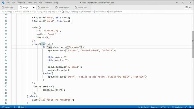 Vuejs PHP OOP PDO Mysql CRUD (Create, Read, Update and Delete) смотреть онлайн
