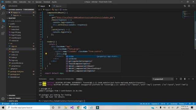 Cómo Hacer un SELECT y Llenarlo con DATOS de API REST en REACT JS | Tutorial Español (2020) смотреть онлайн