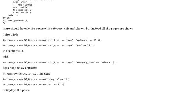Wordpress: category query for pages not working смотреть онлайн
