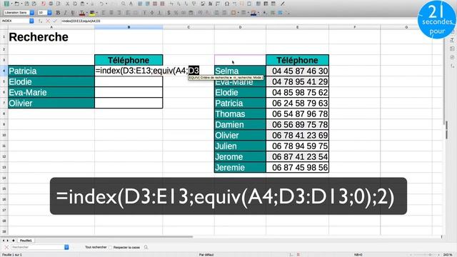42s pour : Rechercher avec Equiv() et Index() sur un tableur (Excel, Calc) смотреть онлайн