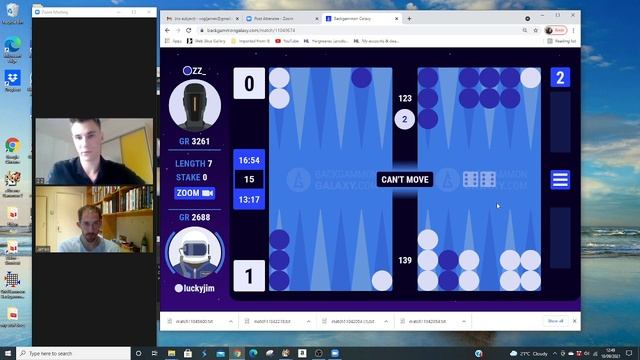 Backgammon Galaxy Top 30 Challenge - Lesson with ZZ (number 1 ranked player) смотреть онлайн