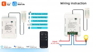 WiFi переключатель термостат Tuya Smart TH16 3000W 16A WiFi switch thermostat